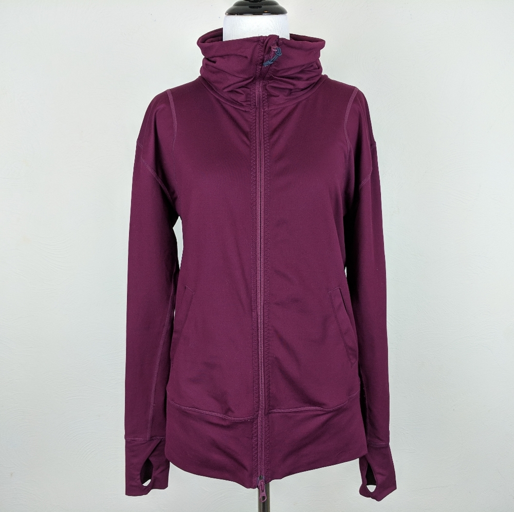 Zella Jacket Active Athletic Yoga Cowl Outdoor Running Purple Workout Streetwear